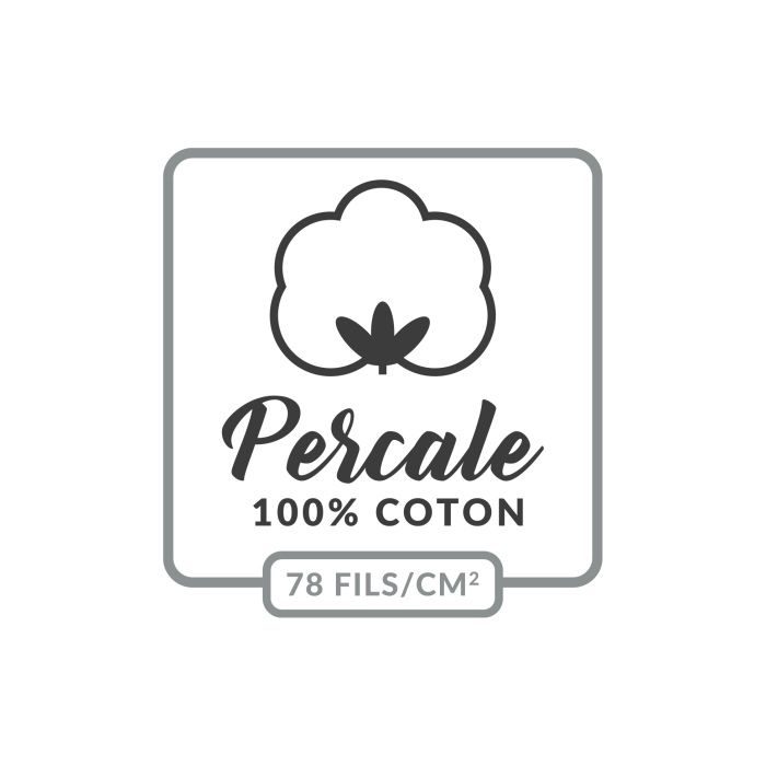 Drap housse 180x200 cm - percale 100% coton - bonnet 30 cm - jaune