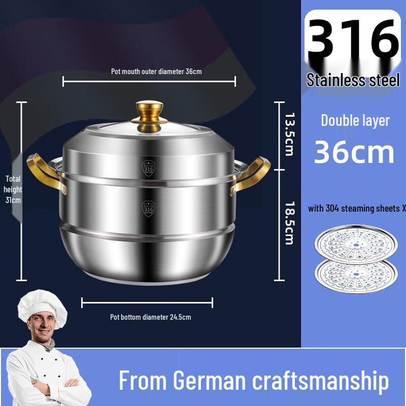 316L Stainless Steel Multilayer Steamer Pot