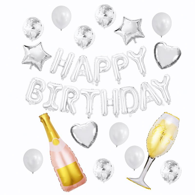 Champagne Bottle Set Aluminum Film Balloon Birthday Party Party Decoration Aluminum Foil Balloon