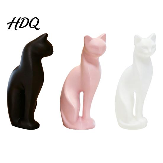 Decorazione Gatto Durevole Scultura Gattino Stampata in 3D Ornamento Minimalista Design Geometrico Opaco