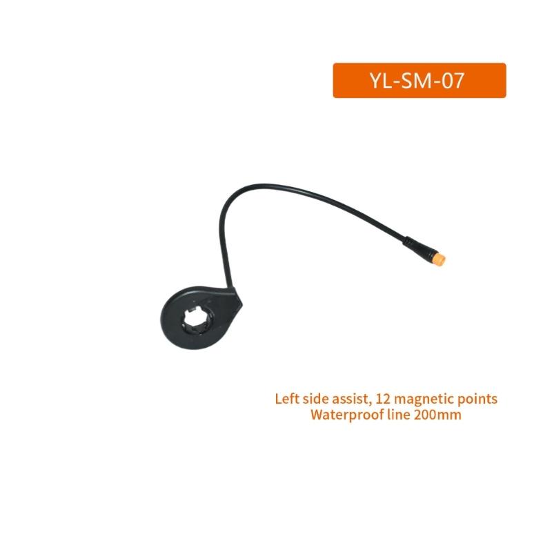 E-Bike Drehmomentsensor für Linkskurbelmontage, 12-Magnet-Signalgeber mit 200 mm Kabel und geschütztem Kabelende für Servicearbeiten