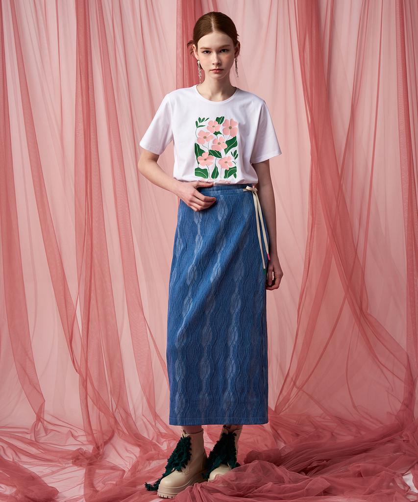 Pelimela Flower Short Sleeve T-Shirt (White)