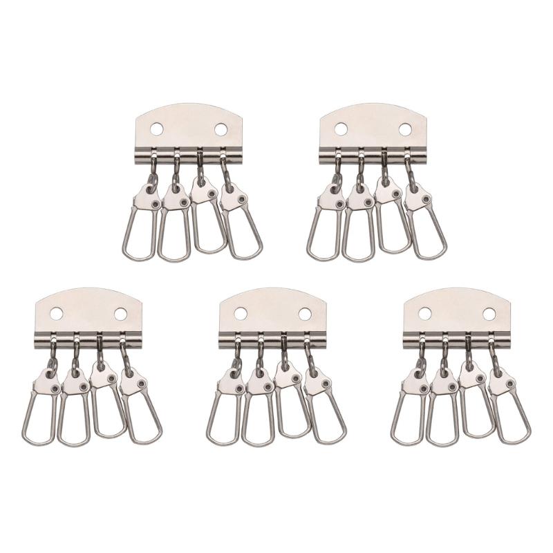 

5 Pcs Key Holders with 4/6 Snap Hooks Key Row Keyring Organizers Hardware Accessories for Leather Craft Wallet