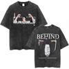 Washed Vintage Anime Jujutsu Kaisen T-shirts Fushiguro Toji Satoru Gojo Geto Suguru Graphic T-shirt Men Cotton Oversized T Shirt