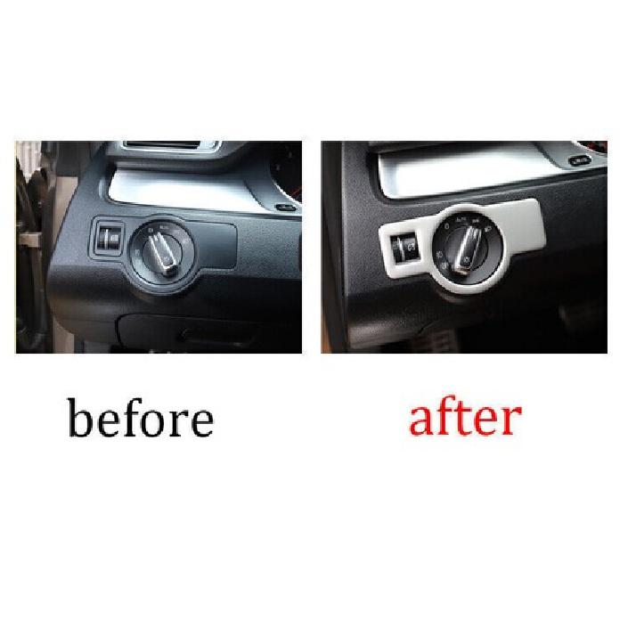 For VW CC 2009-2017 Silver Titanium Headlight Switch Control Frame Cover Trim