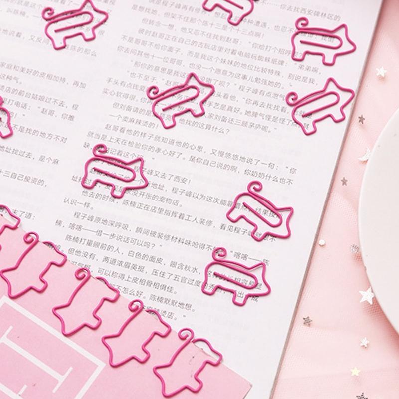 10PCS Pig Animal Pink Bookmark Paper Clip School Office Supply Escolar Papelaria Gift Stationery
