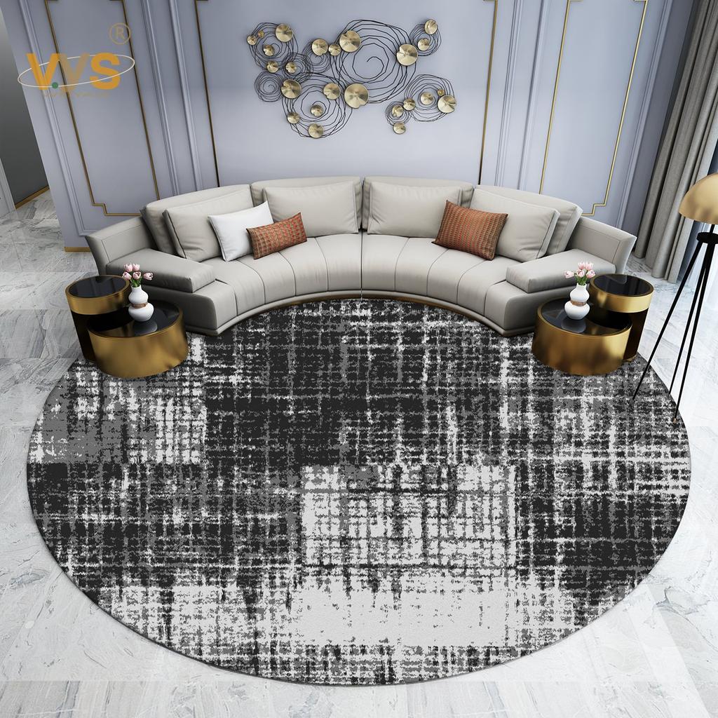 Modern Style Carpets for Living Room Light Luxury Bedroom Decor Round Carpet Thicken Plush Lounge Rug Fluffy Soft Floor Grey Mat