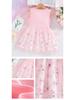 2025 Sweet Toddler Girls' A-Line Bowknot Mesh Dress - Sleeveless Cotton