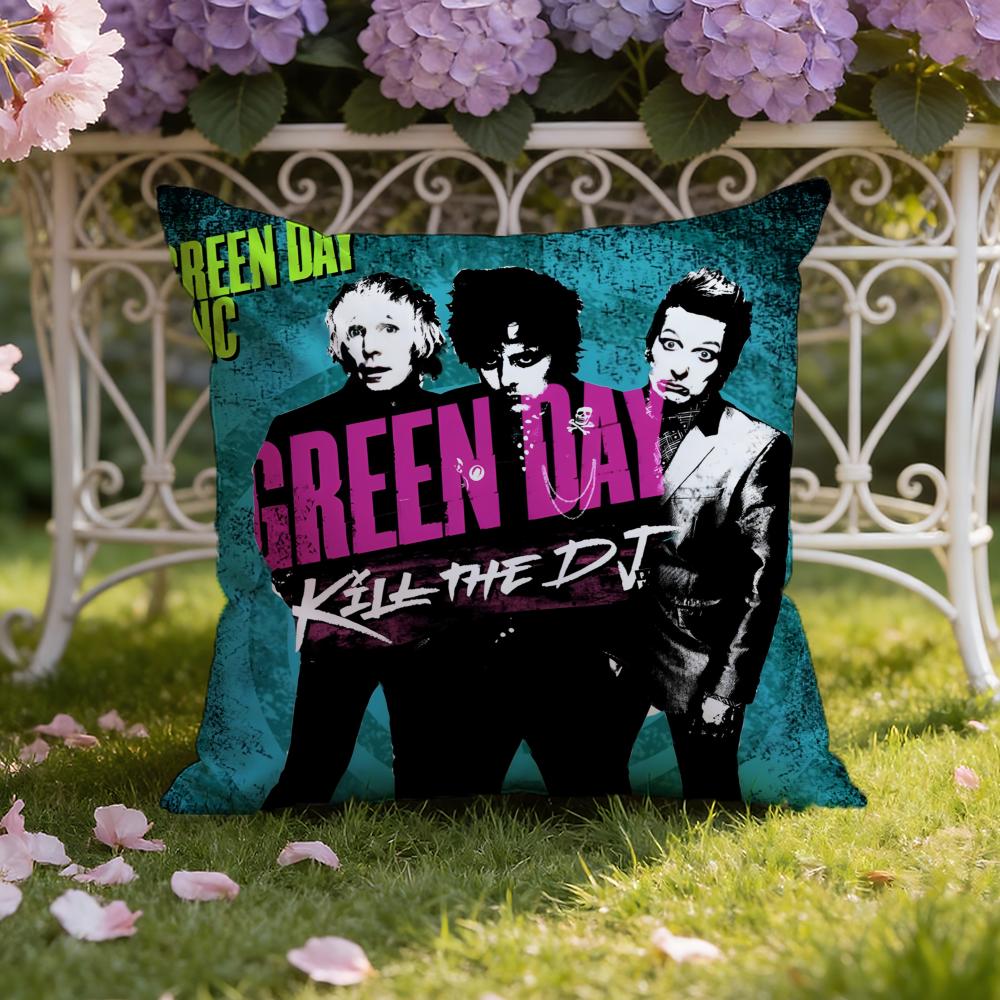 D-Green Day Band Cushion Cover Home & Car Dual-Scene Pillow Cover: Reversible for Premium Comfort