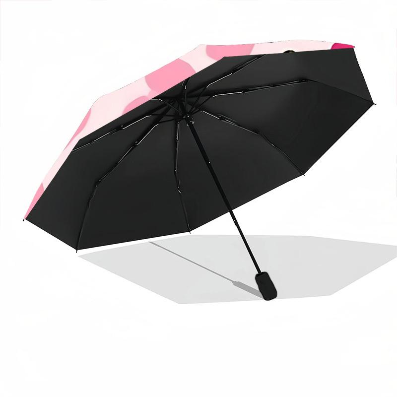 1pc Pink Leopard Print Automatic Open/close Folding Umbrella, Compact Portable Travel Umbrella, Cute Umbrella, Durable Construction yy260328004