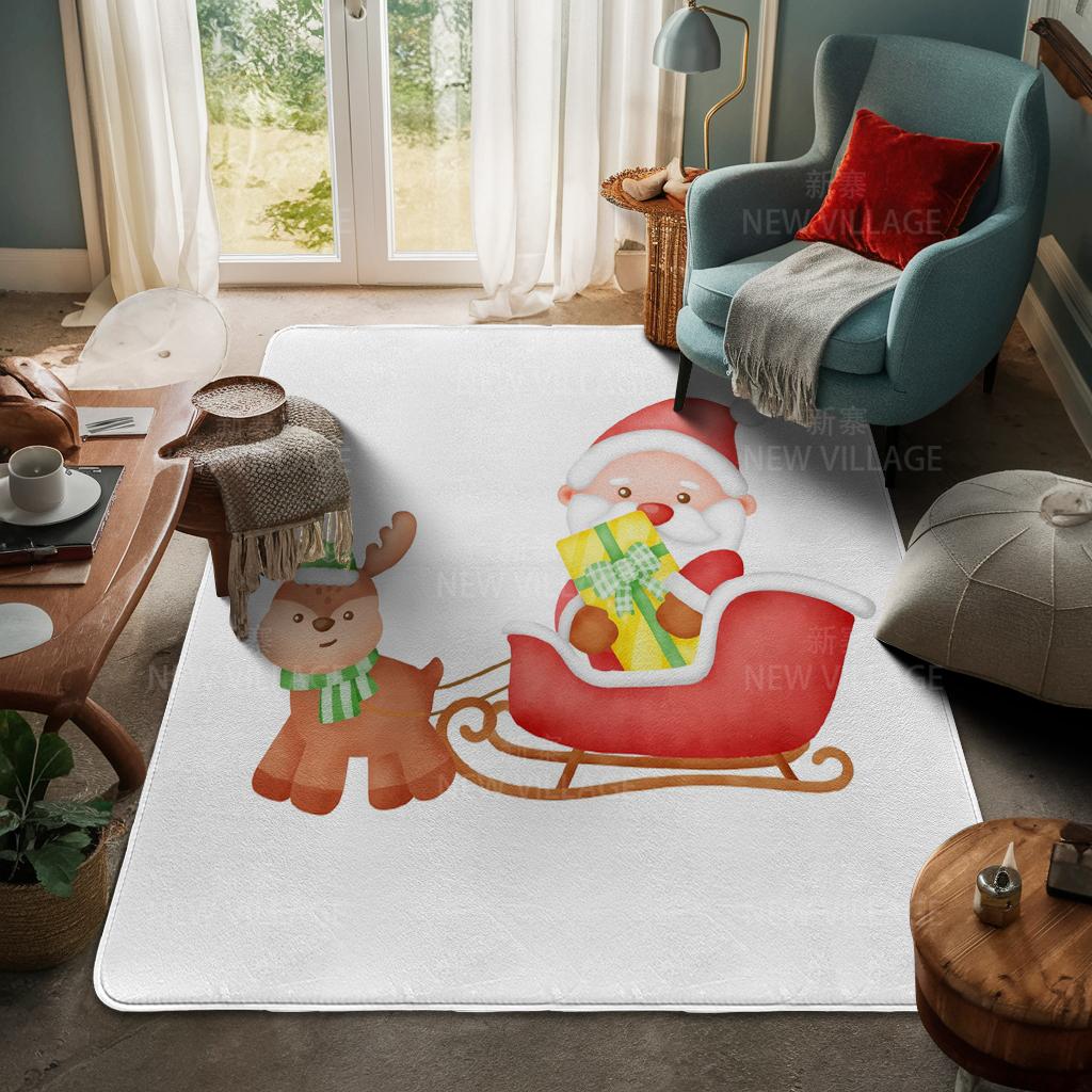 House Entrance Carpet Home Door Mat Living Room Bath Foot Bathroom Non-slip Water Absorption Rugs Bath Merry Christmas Winter