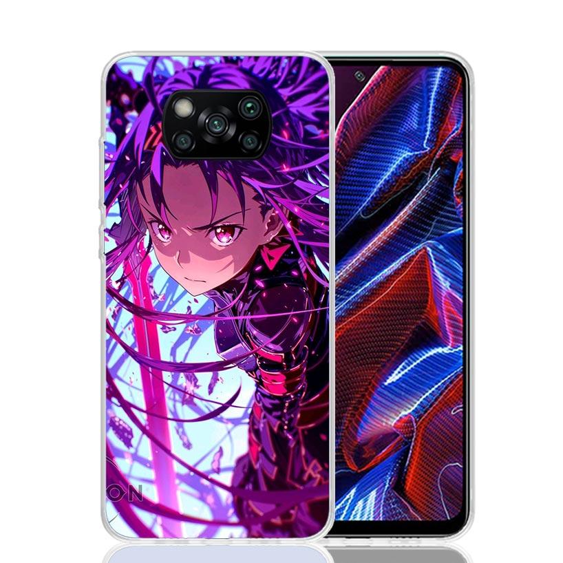Anime Sword Art Online SAO Phone Case For Xiaomi Poco X7 X6 X5 Pro F7 Ultra Redmi 15C 15 13 13C 12 12C 10 10A 10C 9 9A 9C 9T Cov