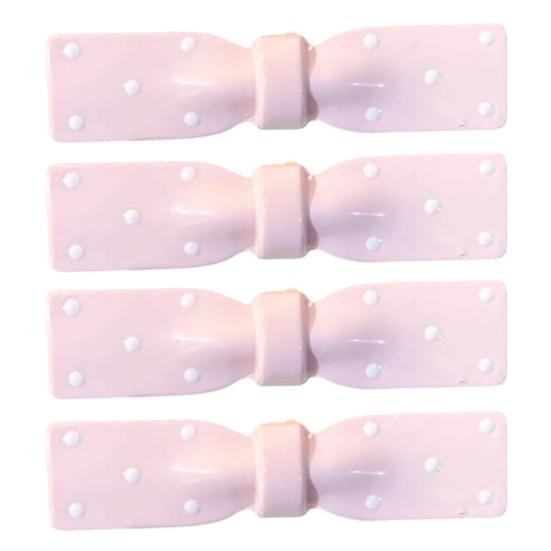4Pcs Girl Hairpin Dot Print Hollow Bow Tie Design Hair Clips Lightweight Non-Damaging