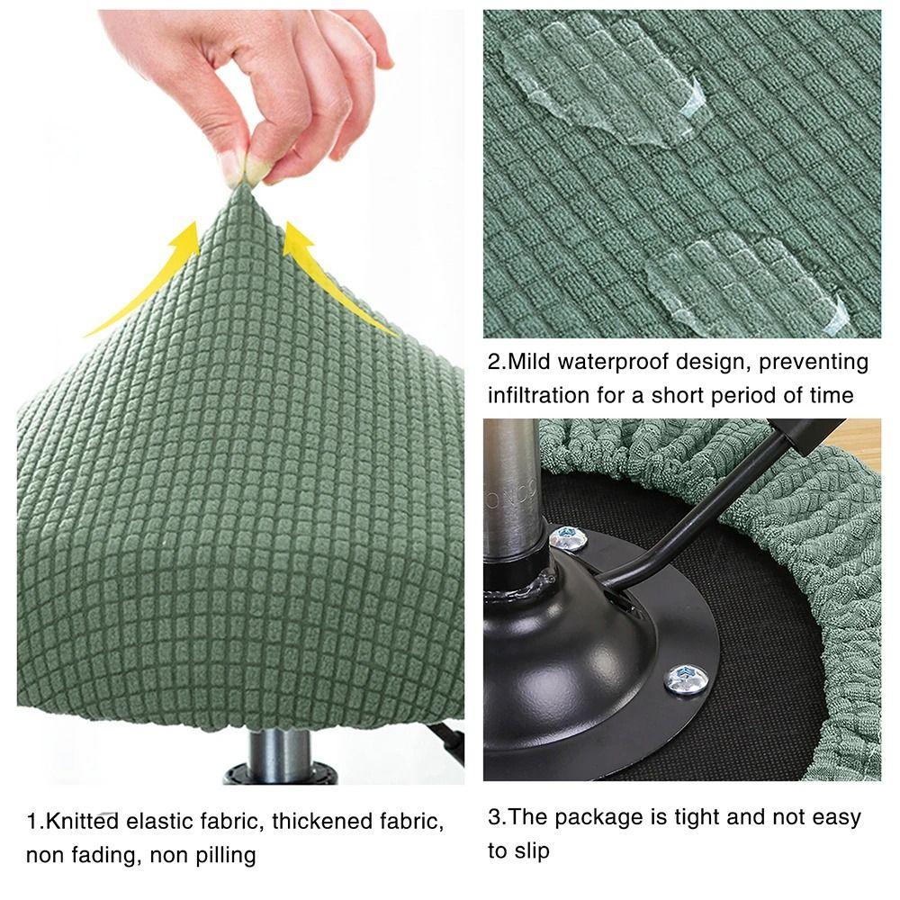 Solid Color Round Chair Cover Thickened Stool Cushion Cover Soft Bar Stool Cover