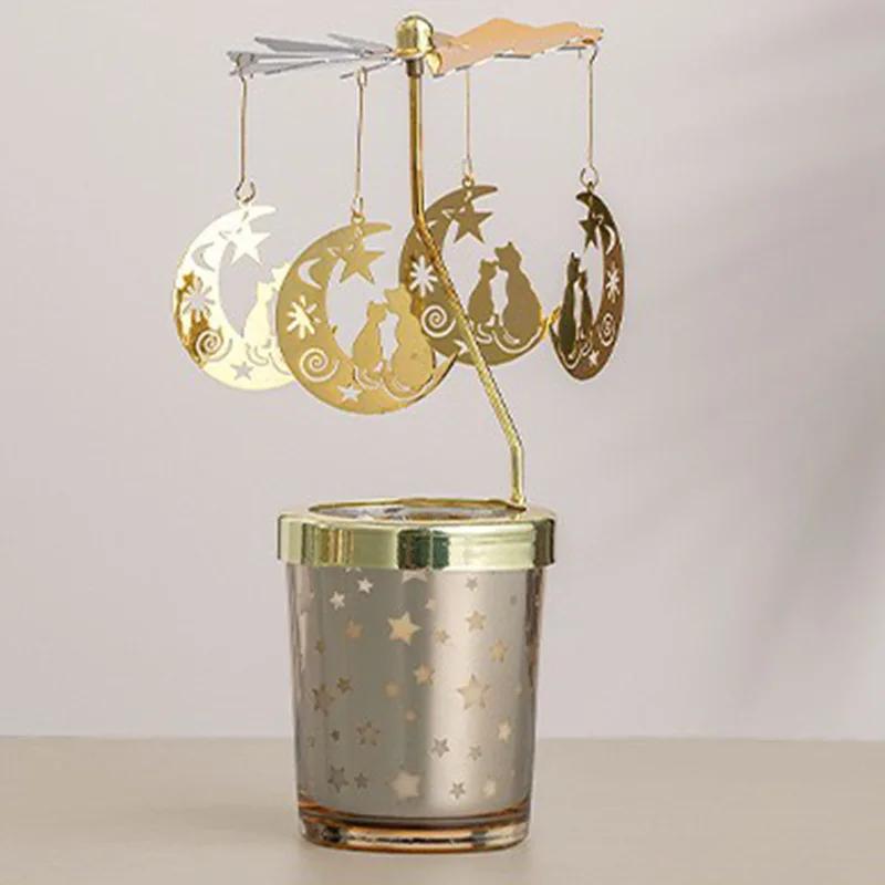 Förtrollande Ljusmobil Karusell - Snurrande Ljusstake Designad för Avkopplande Atmosfär - Långvarig Användning - Lätt Att Rengöra