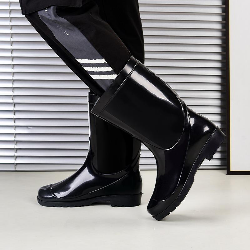 Medium and High Rain Shoes Waterproof Shoes Men's Low-top Rain Boots Rain Shoes Men's Kitchen Work Shoes Non-slip Bottom Water Shoes Glue Shoes Men