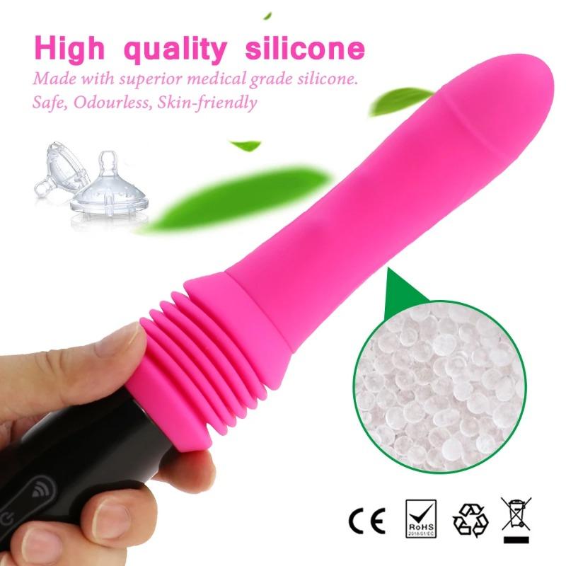 Teleskop-Vibrator, automatisches Auf-Ab-Massagegerät, G-Punkt-Stoßmassagegerät, einziehbare Muschi-Vibration, großes Sexspielzeug für Frauen
