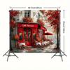 One classic autumn scene backdrop for a Parisian café - oversized reusable polyester studio backdropDJH