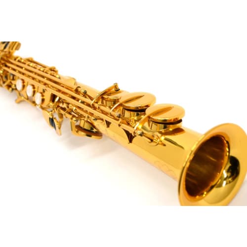 J. Saxofone Soprano Michael SP-650, Essencial para Conjuntos de Saxofones, Acabamento Laqueado Dourado, Suporte do Fabricante por 3 Anos