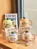 Cute Fruit Girl Ceramic Mug with Lid - Gift Set for Girlfriend or Best Friend