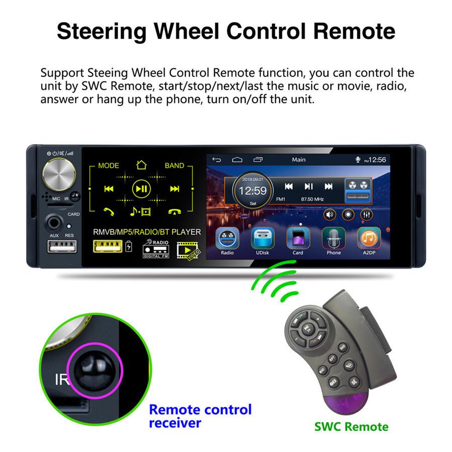 Car Receiver 4.1"Touch screen Bluetooth RMVB/MP5/Radio/Bluetooth Player AM FM Radio RDS support Subwoofer Micophone with 12LED Rear Camera