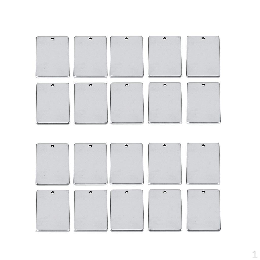 

20шт прямоугольные пустые штампованные бирки подвески DIY гравировка ювелирные изделия 20x30mm