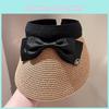 Ladies Summer Sun Hat Anti-uv Bike Sunhat Big Brim Butterfly Bow Straw Hat