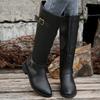 Plus-size Shoes, Square Heels, Pointed Boots, New High-top Knee-length Leather Boots for Women