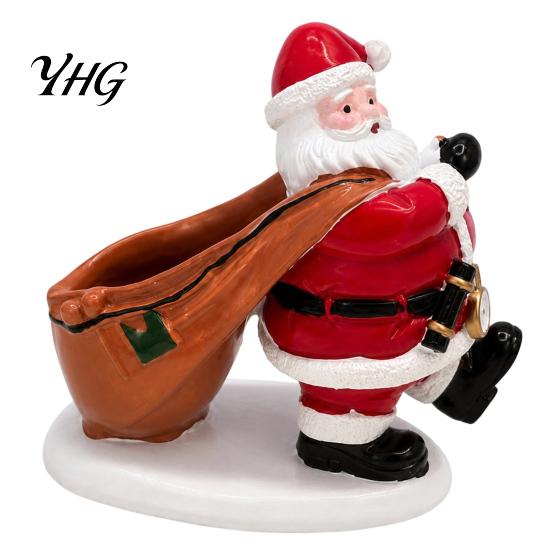 Christmas Housewarming Gift Santa Claus Candy Bowl, Resin Tabletop Ornament with for Friends Storage Slot, Creative Desktop Organizer Holiday
