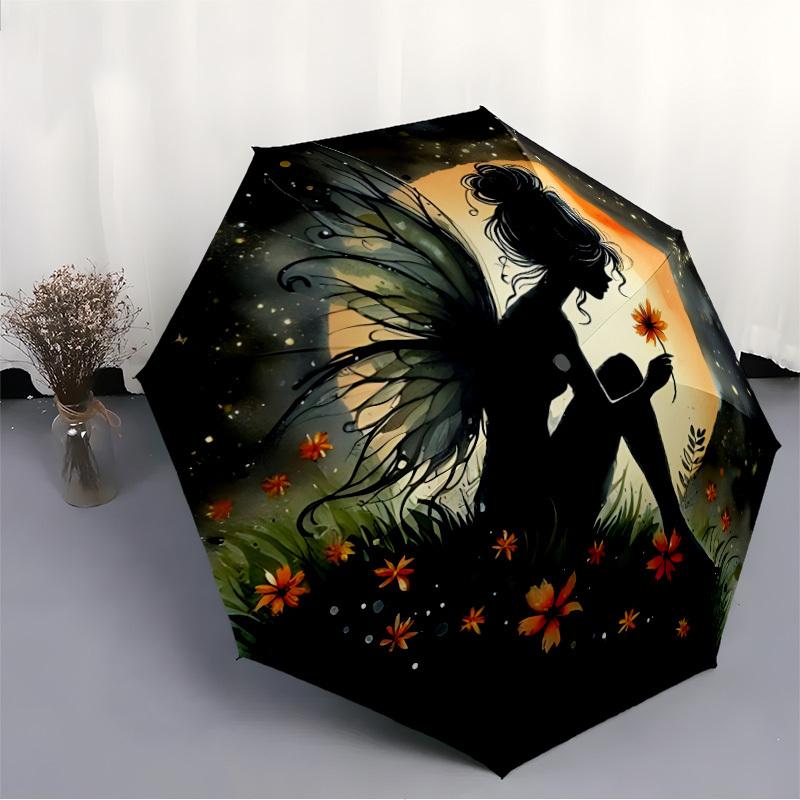 1pc Fairy Bloom Automatic Open/Close Umbrella Compact Folding Umbrella, All-Season Portable Umbrella for Women/Men F1124154