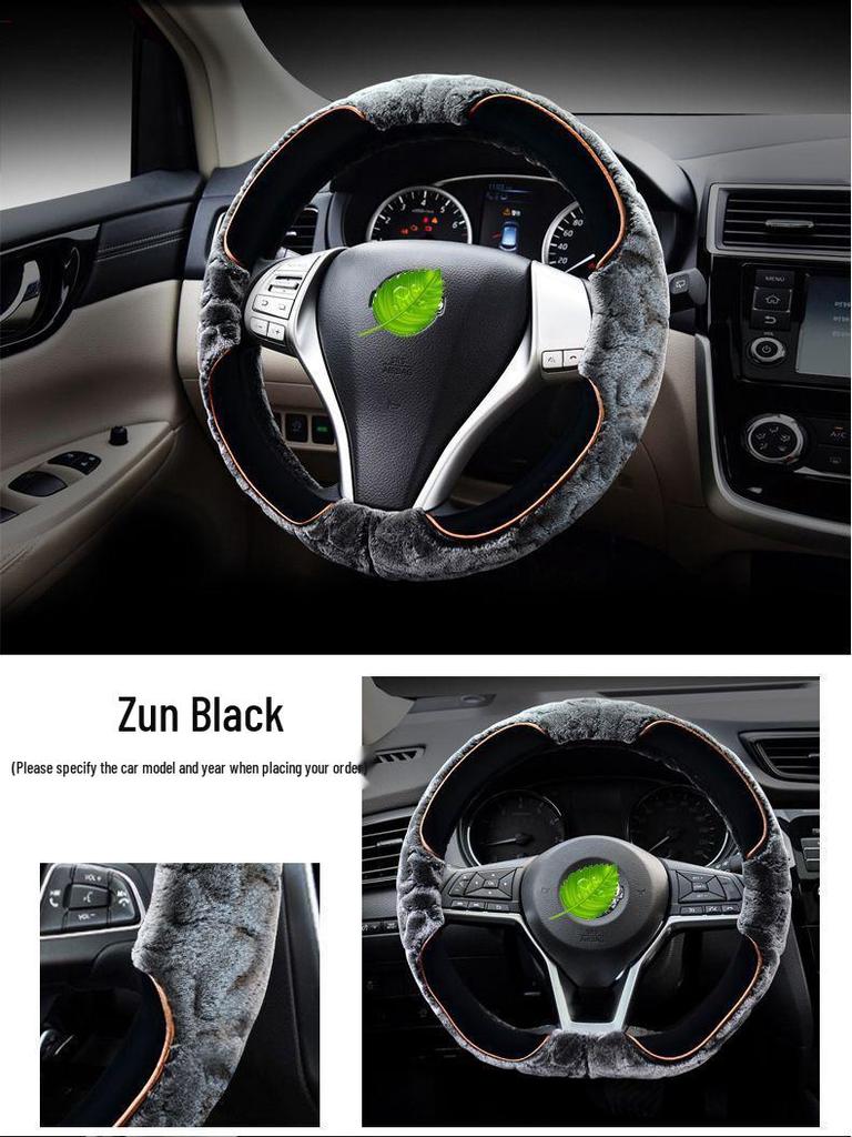 Winter Plush Steering Wheel Cover for Nissan: Sylphy, X-Trail, Qashqai, Kicks, Teana, Bluebird, Tiida