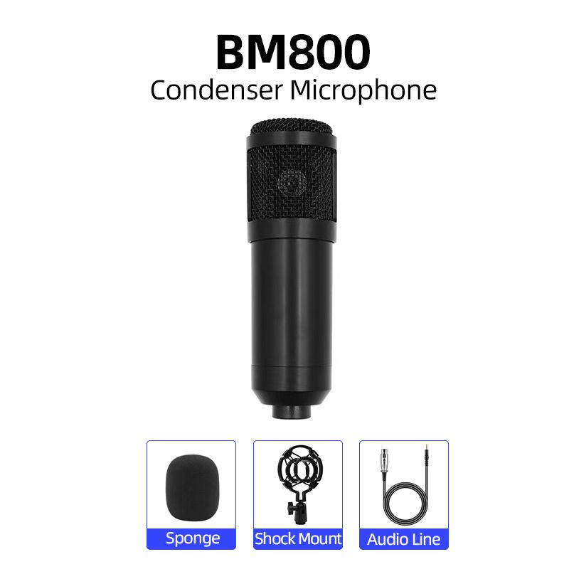 

BM800 Microphone & V8 Sound Card Kit for Mobile, PC Recording, Gaming, and Live Streaming