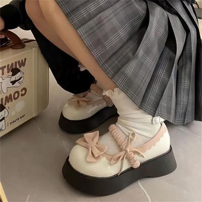 Japanese Muffin Sweet and Cool Mary Jane Small Leather Shoes Women's Spring and Summer Versatile Thick-soled Height-increasing Lolita Jk Single Shoes
