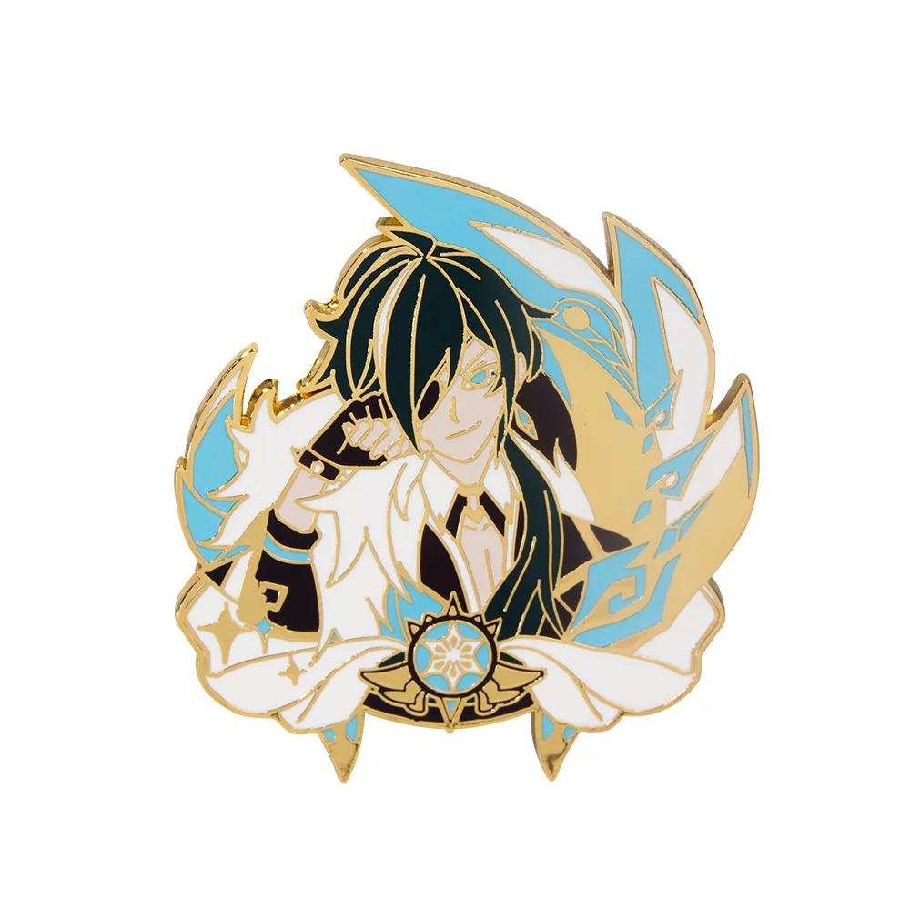 Genshin Impact Enamel Pin Brooch Naganohara Yoimiya Manyo Kamisato Ayaka Gan Yu Medal Brooch Game Fans Collect Badge Jewelry