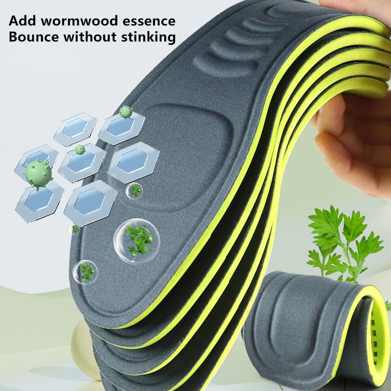 1Pair Soft Memory Foam Insoles Unisex Soft Sports Running Shoes Inserts Sweat-Absorbing Breathable Deodorant Cushion Shoe Pad