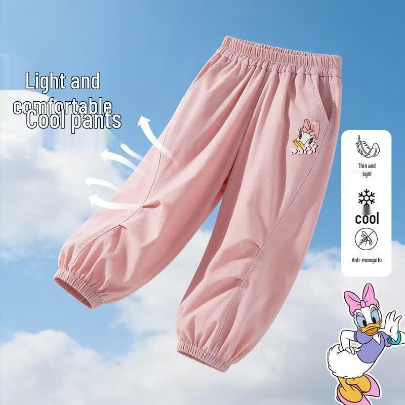 Disney Girls' Summer Cartoon Print Lightweight Anti-Mosquito Pants