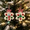 Christmas Pendant Ornament Festive Christmas Drop Ornament Bow Hanging Ornament Snowflake Shaped For Window Door Handle
