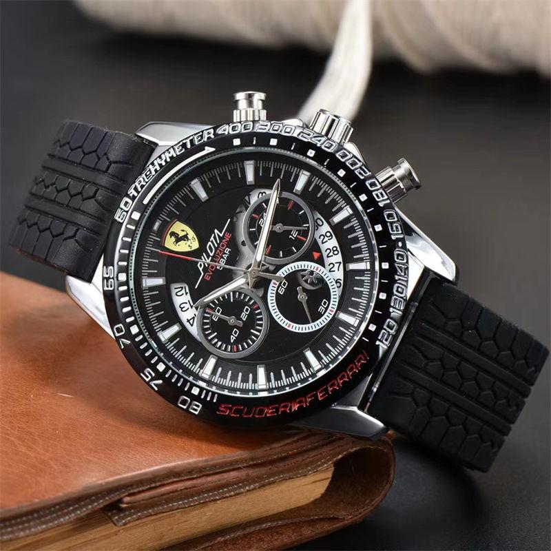 Мужские часы Формула 1 Scuderia Ferrari 46 мм Роскошный Хронограф Силиконовые Часы Бизнес Кэжуал Спорт Наручные часы silicone band