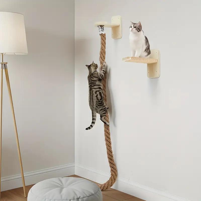 Indoor Cat Wall-Mounted Scratching Post with Rope, Sisal Scratching Post and Cat Hammock –Exclusive Play Accessories for Kitten