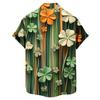 Men's Casual Short-sleeved Shirt Slim Fit Stylish Men's St. Patrick Print