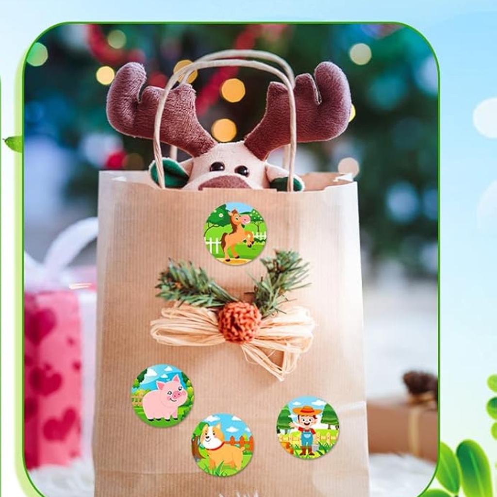 100-500Pcs Cartoon Farm Animal Stickers Diy Gift Handmade Scrapbooking Stationery Sticker Gift Decoration Label