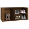 Shoe Rack Brown Oak Look 100 x 35 x 45 cm Engineered Wood