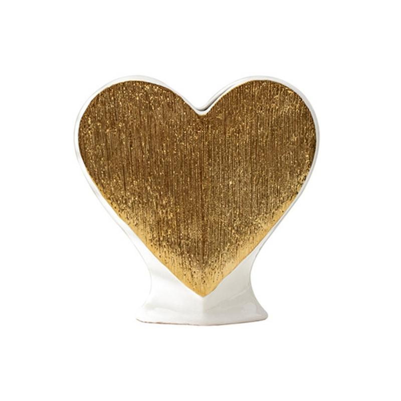 Creative Heart Ceramic Vase Living Room Decoration Simple Flower Arrangement Flower Pots Art Decor Desktop Ornaments L