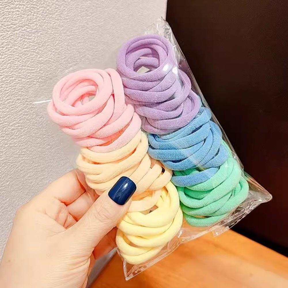 50PCS No Damage Colorful Elastic Hair Ties Non-Slip Ponytail Holders For Women