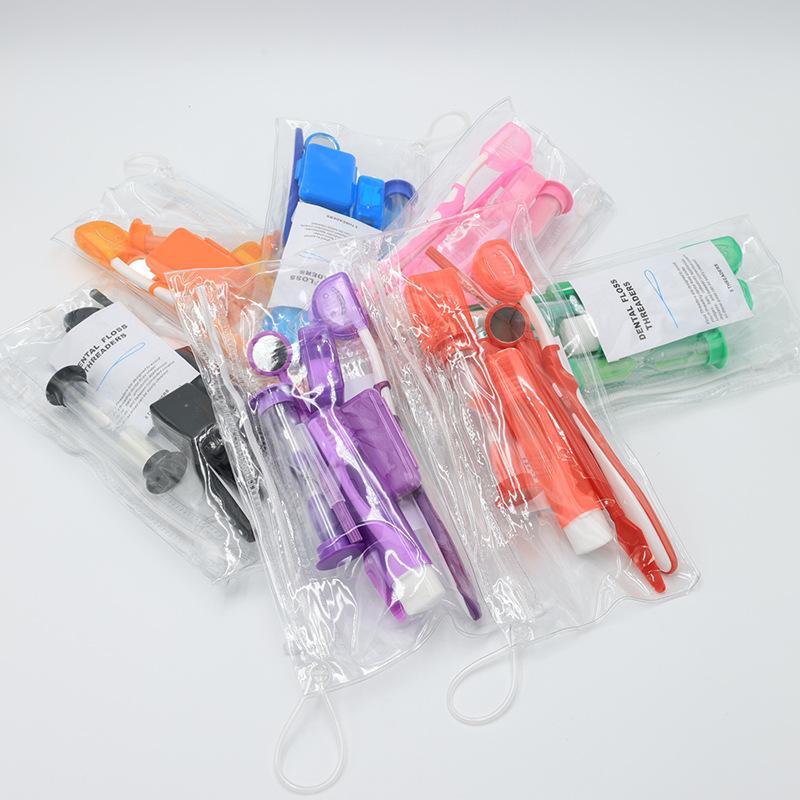 Oral Care Kit Dental Brace Cleaning Kit Protable Travel Patient Ortho Toothbrush Wax Floss Interdental Brush Teeth Straighten