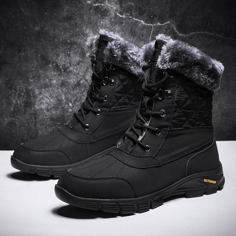 New Men's Snow Boots, Winter Cotton-lined Men's Boots, Casual Men's Shoes,Waterproof Ankle Boots,Outdoor Hiking Shoes,Snow Boots