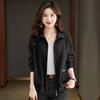 Women's Cardigans Sweaters Outerwear Spring and Autumn Knitwear Lapels Zippered Pockets
