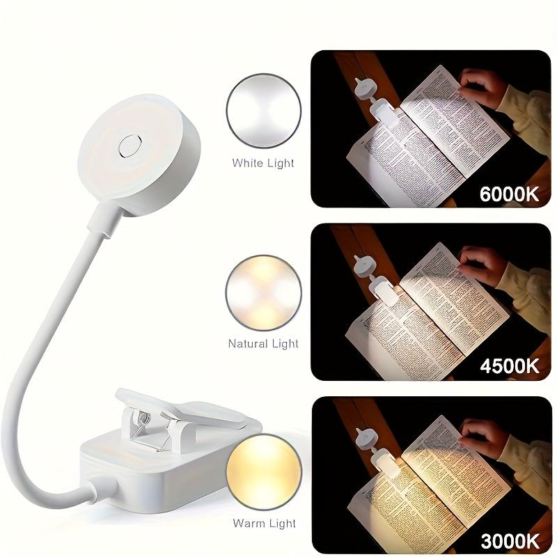 1 Stück faltbare Mini-Clip-Buchlampe USB-wiederaufladbar LED-Nachtlicht 3 Modi Augenschutz stufenlos dimmbar flexibel Schlafzimmer Lesen