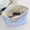 Blue Striped Women's Makeup Case Wash Storage Bags Casual Canvas Ladies Cosmetic Bag Travel Female Clutch Purse Handbags