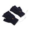 USB Warmer Heated Gloves Flip Half Fingerless Electronic Knitted Hand Gloves for Men Women Winter